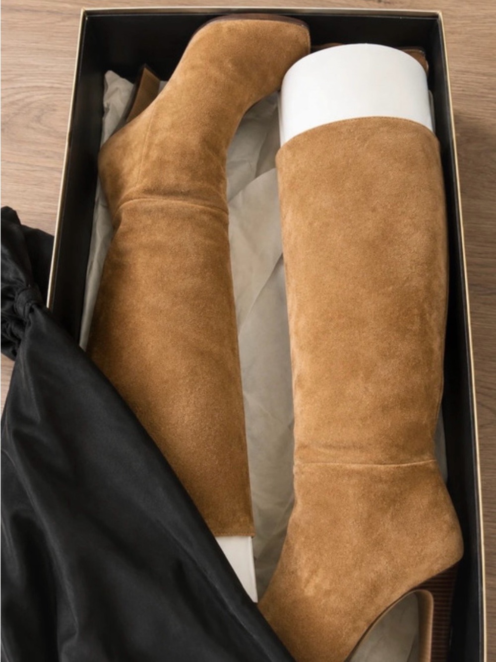 Sigerson Morrison Tan Suede Knee-High Heeled Boots
